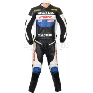 Honda Racing CBR Classic BLUE Motorcycle Leather Suit